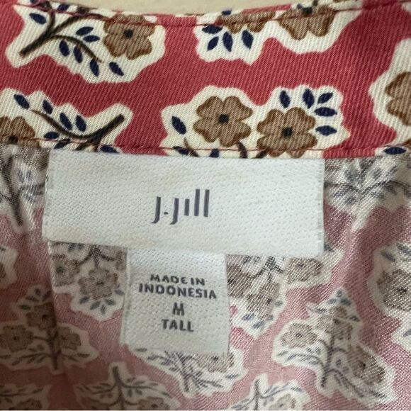 J. Jill Pink and White Patterned Long Sleeve Dress - Picture 7 of 8